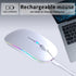 Wireless Bluetooth Mouse, Rechargeable LED Dual Mode Mouse (Bluetooth 5.2 and USB Receiver) Portable Silent Mouse,for Laptop/Desktop/Tablet(White)...