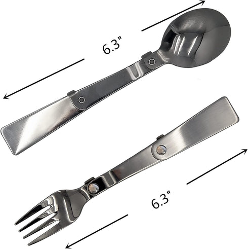 Acantha Foldable Fork and Spoon Set, Portable Folding Spoon and Fork Set with Two Plastic Storage Cases for Travel Camping Outdoors Picnic...