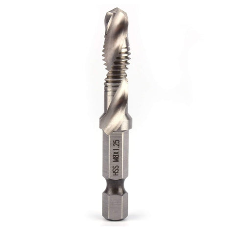 Tap, 1/4" Hand Tap Hex Shank Drill Bits, Combination Drill and Tap Bit Hand Tools for Wood Drilling, Soft Metal, Aluminum, Iron...