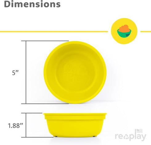 Re-Play 12 Oz. Toddler Bowls for Snack and Everyday Dining - Dishwasher and Microwave Safe - Made in USA - Set of 3-5.75" x 5.75" x 2" - Easter...