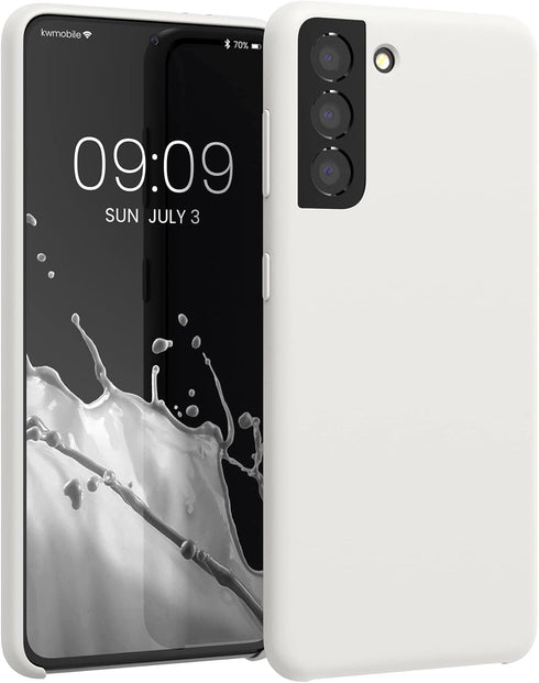 kwmobile Case Compatible with Samsung Galaxy S21 Case - TPU Silicone Phone Cover with Soft Finish - White Matte...