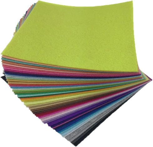 flic-flac 54pcs Felt Fabric Sheet Assorted Color Felt Pack DIY Craft Squares Nonwoven (20cm*20cm)...