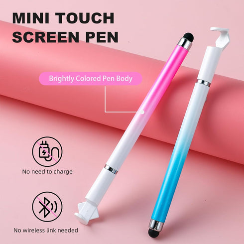 Dual-end Stylus Pens for Touch Screens, High Sensitivity Silicone Gel Stylus Pen 2-in-1 Stylus Pen Compatible for Smartphone and Tablets All Unive...