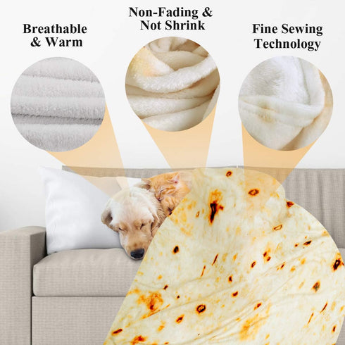 Kids Tortilla Blanket 1 2 3 4 5 Year Old Boy Birthday Gift, 49 Inch Burritos Kids Blanket Funny Kindergarten Graduation Gifts for Boys, Taco Food ...
