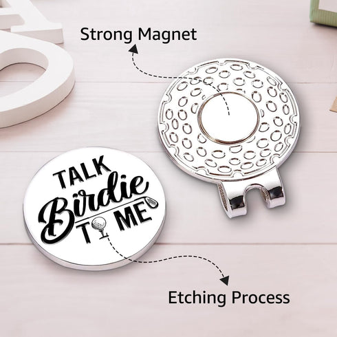 Talk Birdie to Me Golf Ball Marker with Magnetic Hat Clip, Funny Golf Accessories and Golf Gifts for Men Women Dad Mom Grandpa, Birthday for Golfe...