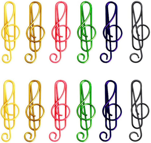 50 Pieces Music Paper Clips Musical Notes Clips Note Style Paper Clips Holders Clamps for Desk Bookmark Office School...