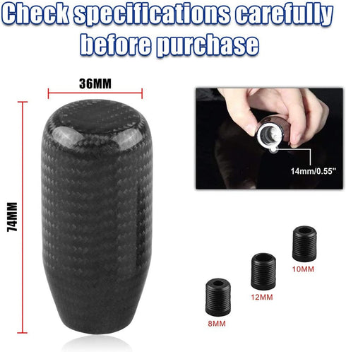 RYANSTAR Universal Gear Shift Style Knob,Car Modified Carbon Fiber Stand Head Manual Transmission Shift Lever Knob Head Wave Stick Shift Knob...
