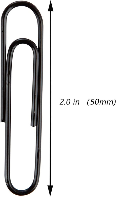 Large Paper Clips, 2 Inch Black Paper Clip, 200 pcs Jumbo Paperclips...