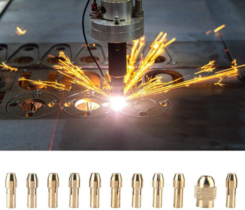 Drill Collet, 11pcs 4-jaw Copper Drill Chuck Collet Set for Mini Electric Power Drill Grinder Rotate Tool 0.5-3.2mm...