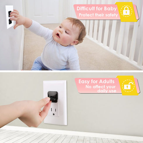 Outlet Covers Babepai 38-Pack Black Child Proof Electrical Protector Safety Improved Baby Safety Plug Covers...