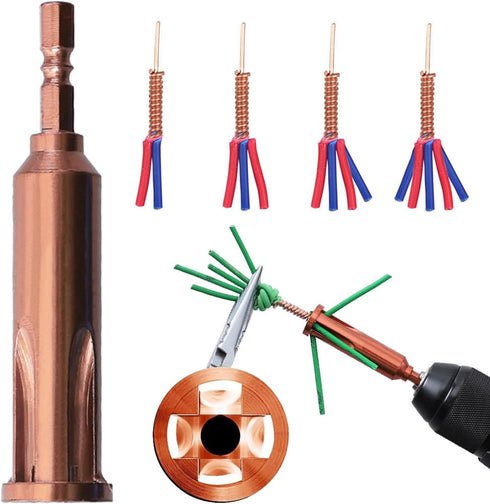 Universal Wire Twisting Tool, Wire Stripper and Twister, Quick Connector Twist Wire Tool for Electrician by Drill Drivers or Manually 2.5-4 Square...