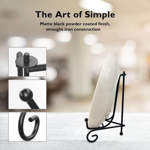 6 Pack 3 Sizes Iron Display Stand, Black Wire Iron Easel Plate Holder Dish Stand for Displaying Pictures, Decoration Plates, Books Dishes and Arts...