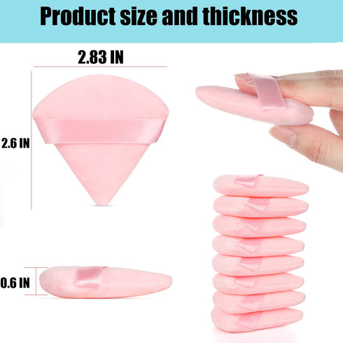 8 Pcs Cotton Powder Puff Face,JASSINS Triangle super soft for Both dry and wet Makeup Setting/Concealer/Loose and Body Powder/Foundation/Blush Mak...