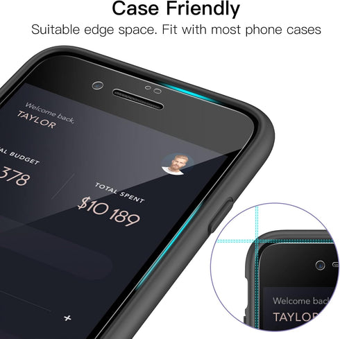 JETech Full Coverage Screen Protector for iPhone SE 3 (2022)/SE 2 (2020)/8/7 4.7-Inch, Black Edge Tempered Glass Film with Easy Installation Tool,...