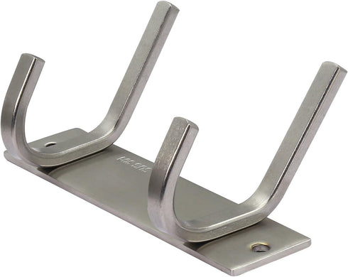 WEBI Set of 2, C-CBG022 Heavy Duty Stainless Steel 304 Hook Rail Coat Rack with 2 Hooks, Satin Finish, Great Home Storage & Organization for Bedro...