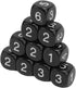 20Pcs Black 6 Sided Number Dice, Round Corner Polyhedral Dice, 16mm Polyhedral Dice Role Playing Dice for Numeral Teaching Board Games, DND RPG Wo...