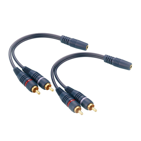 3.5mm Female to 2 RCA Male Stereo Audio Y Cable?2 Pack 9 inches Gold Plated Plug RCA Splitter RCA to AUX Adapter Cables Connection to TV, Computer...