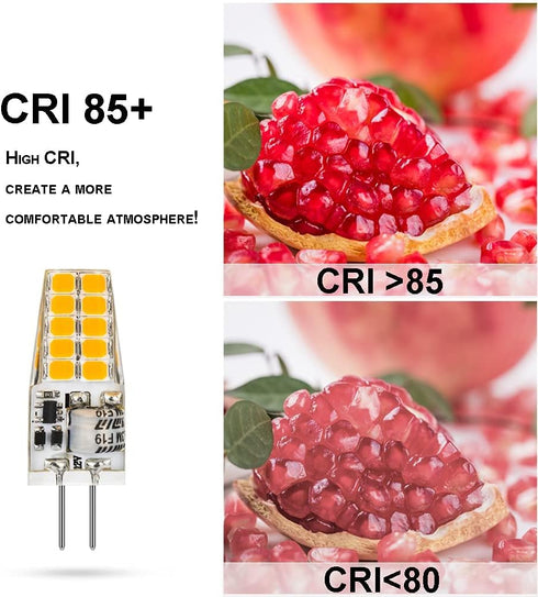 G4 LED Bulb 3W, 12V 20W G4 Halogen Bulb Equivalent, Warm White 3000K, Not Dimmable JC G4 Bi-Pin Base Light Bulb, 10-Pack...