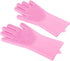 Pet Grooming Gloves, Heat Resistant Silicone Dog Cat Bathing Washing Mitts with High-Density Teeth and Enhanced Five Finger Design, Massaging Hair...