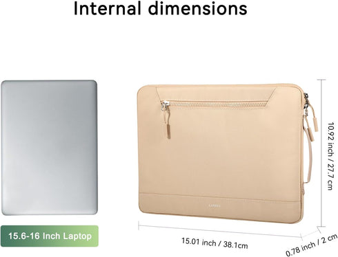 LANDICI 360°Protective Laptop Sleeve Case 15.6 16 Inch with Handle, Waterproof Slim Computer Cover Bag Compatible with MacBook Pro 16, Lenovo Yoga...