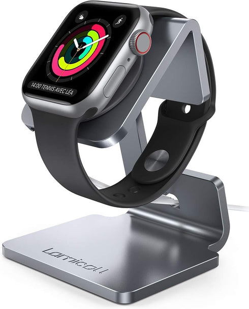 Lamicall Stand Suit for Apple Watch, Charging Stand : Desk Watch Stand Holder Charging Dock Station Compatible with Apple Watch Series 7/SE 45mm 4...