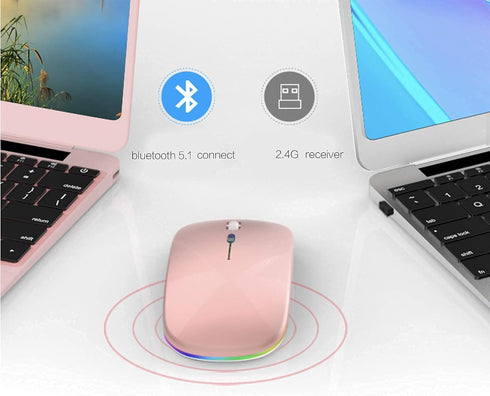 Bluetooth Mouse for iPad Pro iPad Air Rechargeable Bluetooth Wireless Mouse for MacBook pro MacBook Air Mac Laptop Chromebook Windows HP PC DELL (...