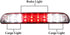 Red 3rd Third Brake Light for Ford Explorer Sport Trac 01-05, for F250 Super Duty/ F350 Super Duty 99-16, for Ranger 93-11, for Mazda B series 94-...