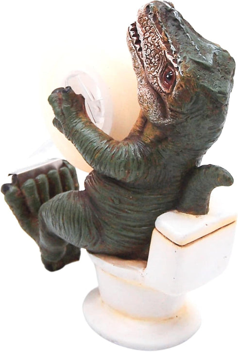 Dinosaur Sitting on a Toilet Tape Dispenser, Unique Desk Accessory, Funny Office Supplies, 5.5 Inches...