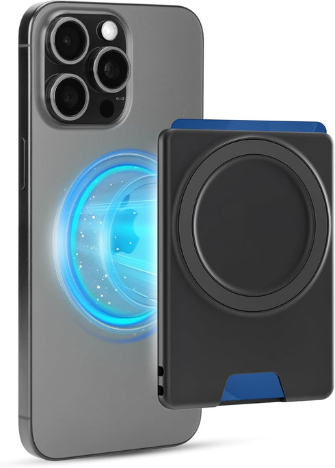 PROfezzion Magnetic Wallet with Double Magnets, Plastic Mag Safe Card Holder Slim Magnetic Phone Wallet Compatible with iPhone 15 14 13 12 Series ...