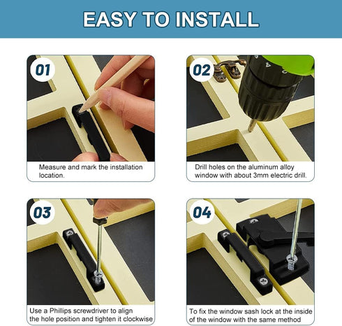 Window Sash Locks and Keeper ZUONAI 4 Pack Solid Metal Vinyl Window Sash Locks for Double Hung Window Latch Lock Replacement Security for Vertical...