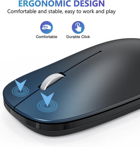 OMOTON Bluetooth Mouse for iPad and iPhone (iPadOS 13/ iOS 13 and above), Ultra-Thin Wireless Mouse Compatible with Bluetooth Enabled Computer, La...