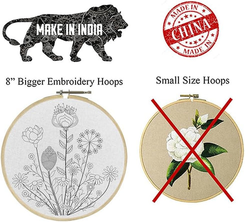 Embroiderymaterial Cross Stitch Embroidery Kit for Beginners adults & Kids with My Personal Garden Design to learn embroidery/Digital Printed Clot...
