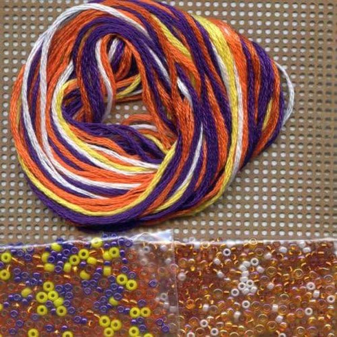 Candy Corn Beaded Counted Cross Stitch Halloween Ornament Kit Mill Hill 2011 Autumn Harvest MH18-1201...