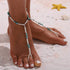 Boho Anklet Chain Turquoise Barefoot Sandals Beaded Foot Ankle Chain Beach Toe Ring Foot Chain for Women(2PCS)...
