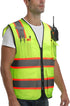 9 Pockets High visibility Class 2 Safety Vest?Hi Vis Vest with 2 inch wide Reflective Strips security vest with Zipper construction work vest for ...