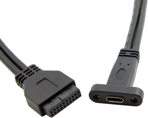 cablecc Single Port USB 3.1 Type C USB-C Female to USB 3.0 Motherboard 19pin Header Cable 40cm...