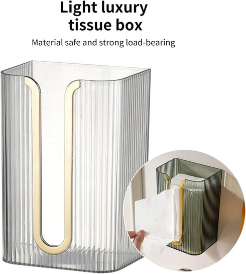 Acrylic Paper Towel Holder, Wall Mounted Paper Towel Dispenser, Adhesive Tissue Box Guest Napkin Countertop Paper Towel Holder for Bathroom(White)...