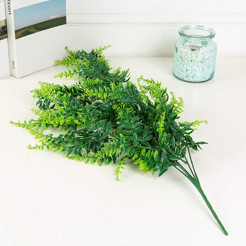 YYaaloa Fake Plants Artificial Hanging Plants 2-Pack 31.5Inch Boston Fern Fake Leaves Greeny Chain Wall Home Room Garden Wedding Garland Outside D...
