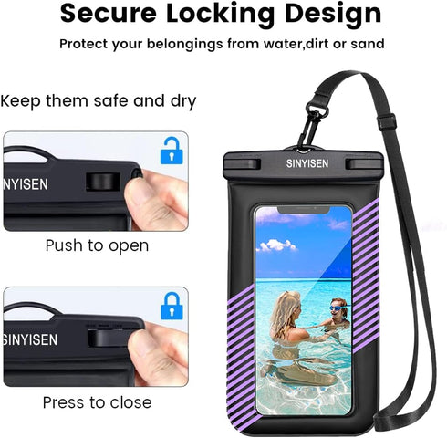 Waterproof Phone Pouch 2Pcs(S+L),Waterproof Phone Lanyard Case,IPX8 Floating Waterproof Phone Case Dry Bag for iPhone 1514 Pro 13 13 Pro Max 12 11...