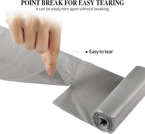 5 Rolls Small Trash Bags - 100 Counts Durable 4 Gallon Small Garbage Bags for home office kitchen Bathroom Bedroom Trash Can liners?Silver?...