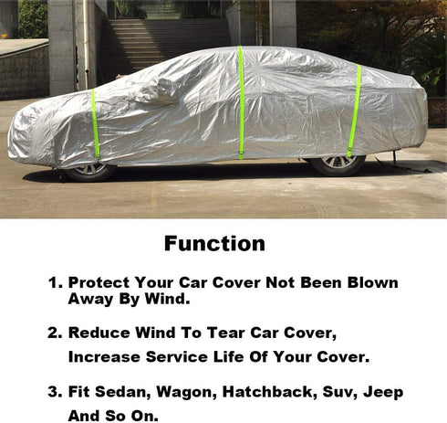Kayme Car Cover Straps Wind Protector,3pcs Elastic Adjustable Rope Protect Cover from High Wind, Universal Fit...