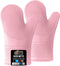 Gorilla Grip Heat and Slip Resistant Silicone Oven Mitts Set, Soft Cotton Lining, Waterproof, BPA-Free, Long Flexible Thick Gloves for Cooking, BB...