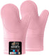 Gorilla Grip Heat and Slip Resistant Silicone Oven Mitts Set, Soft Cotton Lining, Waterproof, BPA-Free, Long Flexible Thick Gloves for Cooking, BB...