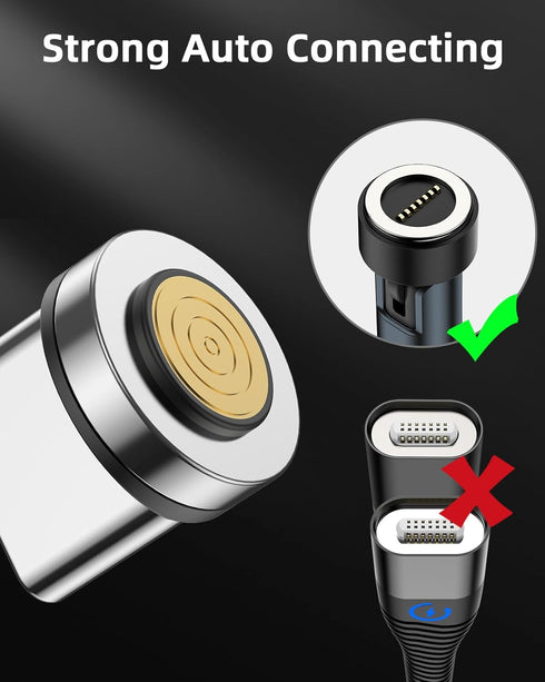 YKZ USB-C Magnetic Connector 3 Packs, 7 Pin USB C Magnetic Adapter for Round-Shaped Magnetic Charging Cable, Compatible with All USB C Devices...