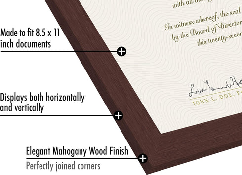 Americanflat 8.5x11 Diploma Frame with Shatter-Resistant Glass - Document Frames with Engineered Wood - Legacy Collection - Certificate Frame for ...