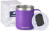 SUNWILL Insulated Coffee Mug with Lid, Travel Tumbler with Handle, 14 oz Stainless Steel Cup for Camping, Office, Home, Powder Coated Purple...