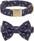 Adjustable Pet Bow Tie and Dog Collar for Small Medium Large Dogs, Puppy Collar with Bowtie, Cute Bow and Dog Collars - Comfortable, Soft, and Dur...