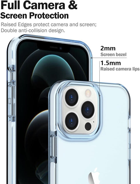 ArtsEvo Shockproof Clear Design for iPhone 13 Pro Case, Certified 6.6ft Drop Protection, Raised Edges Protect Camera and Screen, Sky Blue......