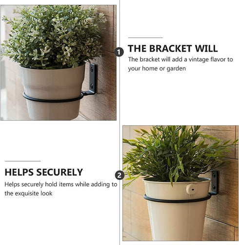 2pcs Flower Pot Storage Rack Outdoor Planter Pots Outdoor Hooks Outdoor Pots Metal Organizer Shelf Indoor Plant Pots Flowerpot Wall Hanger Wall Mo...