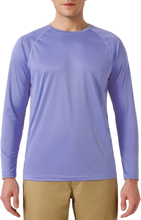 Men's UPF 50+ Rash Guard Swim Shirt Long Sleeve Moisture Wicking Quick Dry Lightweight Wrinkle-resistant Fishing Running, Persian Violet, Small...
